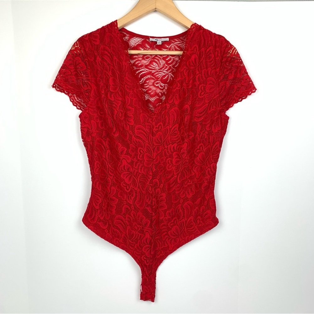 Blashe Red Lace Bodysuit Size Large